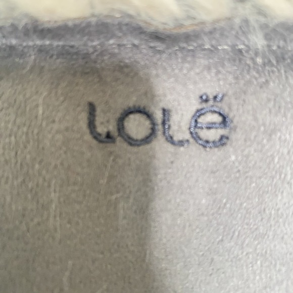 Lole Gray Faux Suede Leather Patch Sherpa Fur Lined Jacket Parka - Women's Sz S - Picture 9 of 12